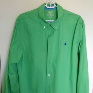 Green button down Oxford shirt.